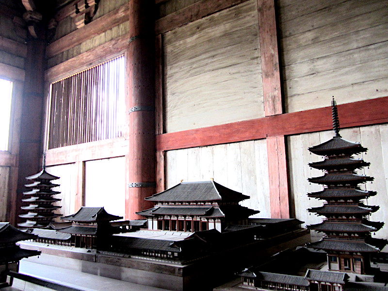Model of the old Todaiji Temple within Daibutsuden in Nara