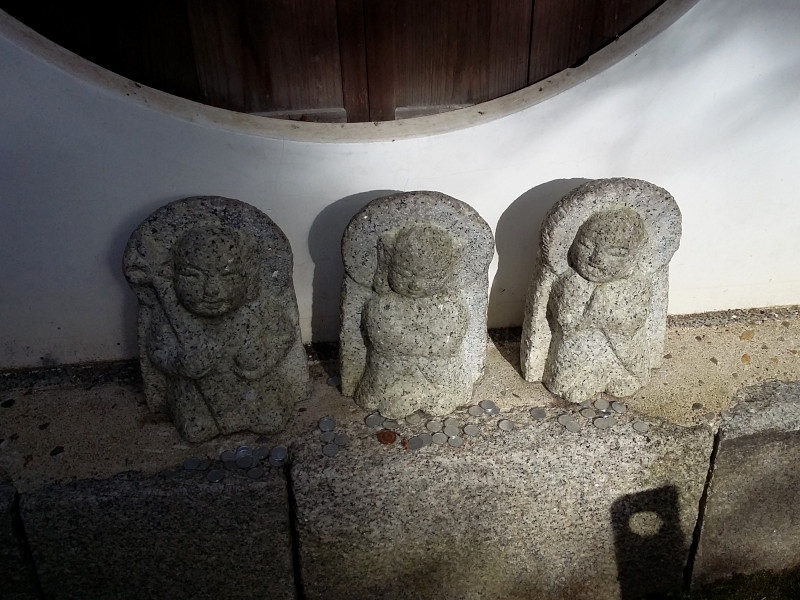 Three Jizo Statues Gesshin-in Temple in Kyoto