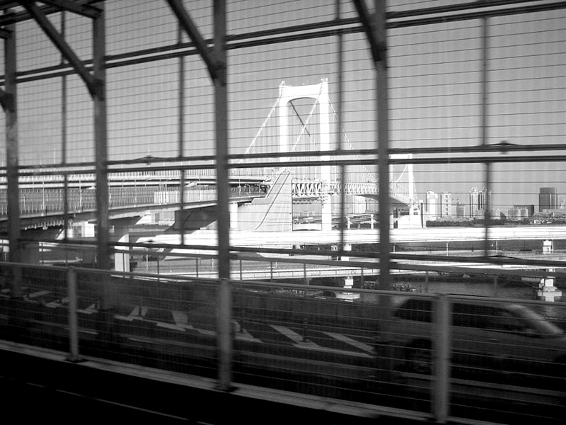 Crossing Rainbow Bridge in Tokyo